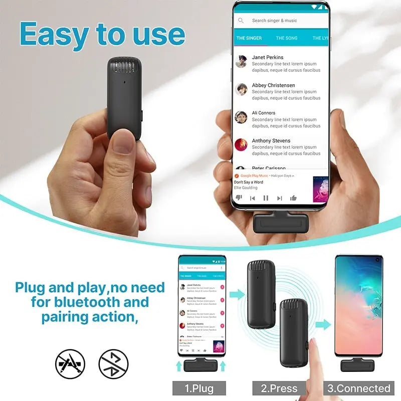 Wireless microphone system with 1 receiver 2 microphones live streaming Wireless microphone system with 1 receiver 2 microphones live streaming